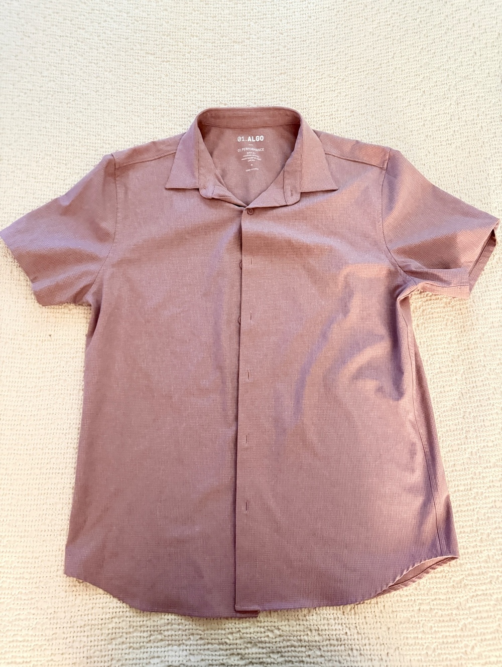 01.ALGO Mauve Short Sleeve Button-Up Shirt
